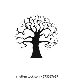 black silhouette of the tree vector