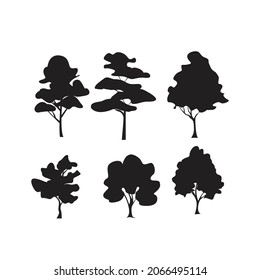
Black Silhouette Tree Vector Design