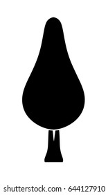 black silhouette tree vector - ecology concept