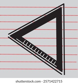 black silhouette triangular ruler glyph