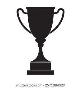 black silhouette of trophy cup icon