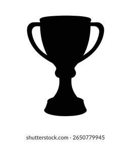 Black silhouette of a trophy cup representing achievement and success symbol