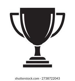 A black silhouette trophy icon