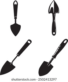 black silhouette of a Trowel Set