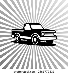 black silhouette truck logo template