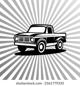 black silhouette truck logo  template