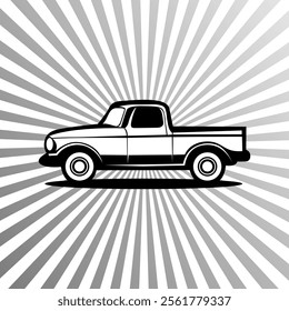 black silhouette truck logo  template