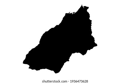 black silhouette of Tumbes city map in Peru on a white background