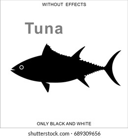 Black silhouette of tuna