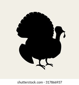 Black silhouette of a turkey
