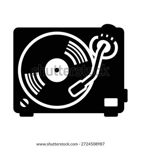 Black Silhouette of a Turntable Record Player vinyl Stock photo © 