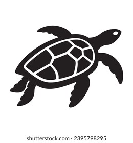 A black Silhouette turtle animal vactor