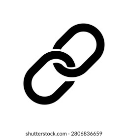 Black silhouette of two interlocking chain links symbolizing connection and strong partnership