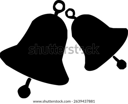 Black silhouette of two ringing bells, symbolizing a wedding or festive celebration.