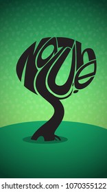 Black silhouette typography of a Tree
