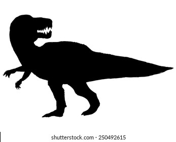 black silhouette of tyrannosaurus