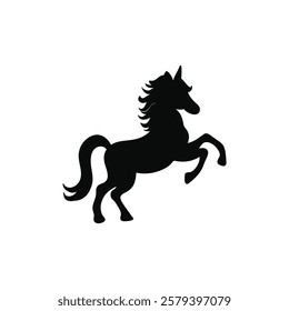 A Black silhouette unicorn Design 