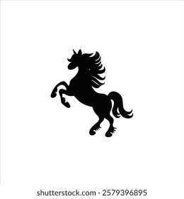 Black silhouette unicorn Design element