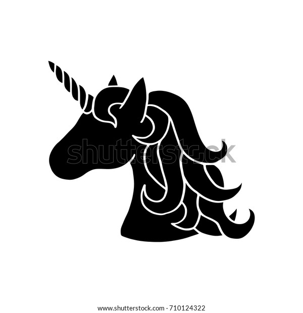 Image Vectorielle De Stock De Silhouette Noire De Licorne