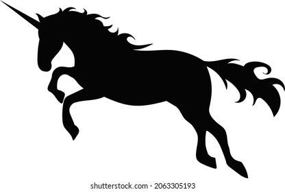 Black Silhouette Unicorn Vector Isolated On Stock Vector (Royalty Free ...