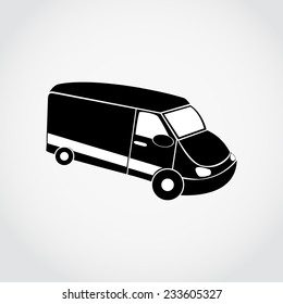 Black silhouette of van