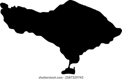 Black silhouette vector of bali island-indonesia