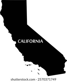 black silhouette vector design of california map