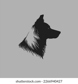 Black silhouette Vector design of a dog isolated on white background