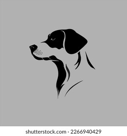 Black silhouette Vector design of a dog isolated on white background