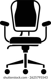 Diseño de Vector de silueta negro de una silla de oficina ergonómica con transparencia