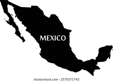 black silhouette vector design of mexico map