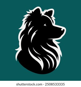 Silueta negra Vector de perro 