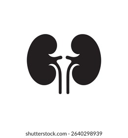 Black silhouette vector of human kidneys ideal for medical anatomy healthcare nephrology urology educational content and organ-related design illustrations
