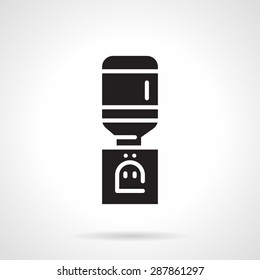 Black silhouette vector icon for electric table cooler for potable water on white background.