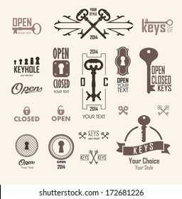 Black Silhouette. Vector. Icon Key. Key Logo
