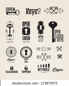 Black Silhouette. Vector. Icon Key. Key Logo 