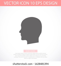 black silhouette vector icon of the profile of the human head.vector icon flat vector vector icon illustration isolated