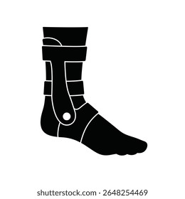 Ilustração de vetor de silhueta preta de uma chave de tornozelo em um fundo branco A chave é detalhada mostrando correias e uma fivela.