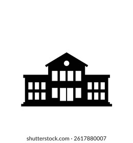 Black Silhouette Vector Illustration Of A Classic Building Architecture Design