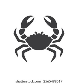 Black silhouette vector illustration of a crab
