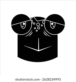 Black silhouette vector illustration of a cute turtle head. Perfect for icons, logos, signs, and flat graphic designs.