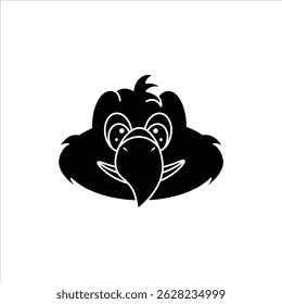 Black silhouette vector illustration of a cute parrots head. Perfect for icons, logos, signs, and flat graphic designs.