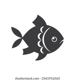  Black silhouette vector illustration of a fish