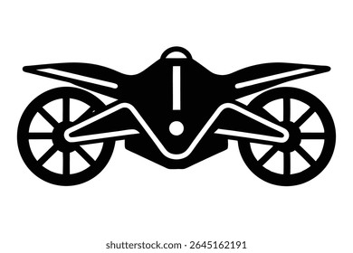 Ilustração de vetor de silhueta preta de um hovercraft futurista contra um fundo branco A imagem é simples e arrojada com linhas e formas fortes.