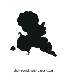 Black silhouette. Vector illustration isolated on white background. Design element. Template for your design, books, stickers, posters, cards, clothes.