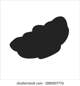 Black silhouette. Vector illustration isolated on white background. Design element. Template for your design, books, stickers, posters, cards, child clothes.