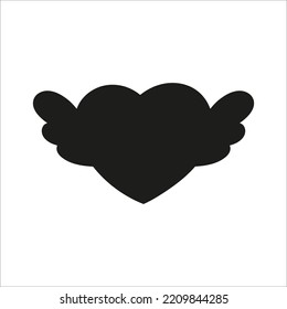 Black silhouette. Vector illustration isolated on white background. Design element. Template for your design, books, stickers, posters, cards, child clothes.