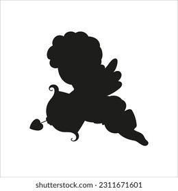 Black silhouette. Vector illustration isolated on white background. Design element. Template for your design, books, stickers, posters, cards, child clothes.