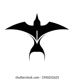 Black Silhouette Vector illustration on a white background of a Flying Swallow. Suitable for making logo.	