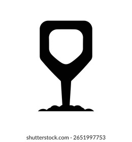 Um vetor de silhueta preta ilustração de um ícone de marcador de planta contra um fundo branco O marcador é simples e minimalista em estilo.
